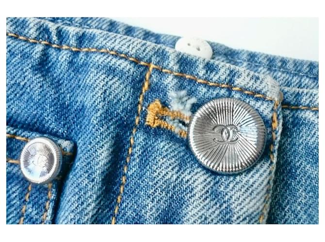 Chanel Vaqueros Capri Bermuda Azules T38 - vista 4