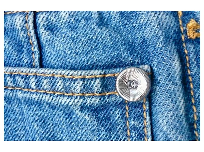 Chanel Vaqueros Capri Bermuda Azules T38 - vista 5
