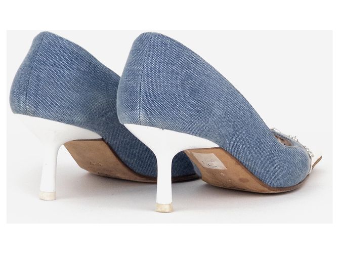 Décolleté Chanel Cap Toe CC Star Charm Kitten Heels Blu - vista 2
