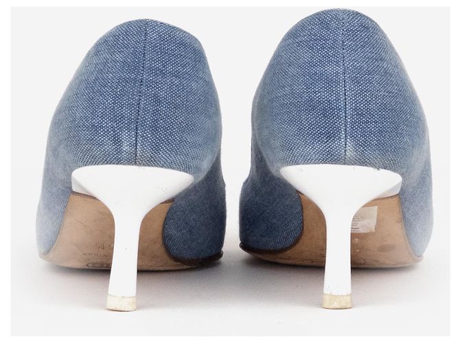 Décolleté Chanel Cap Toe CC Star Charm Kitten Heels Blu - vista 4