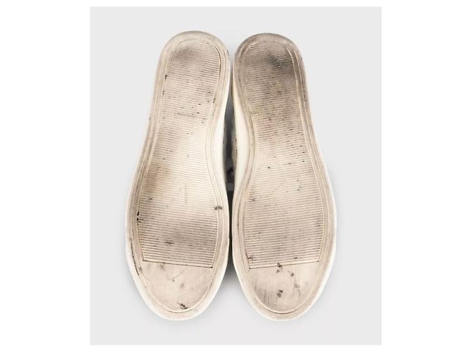 Sneakers Chanel White Perforated Textile Lace-Up EU 38 usate - vista 5