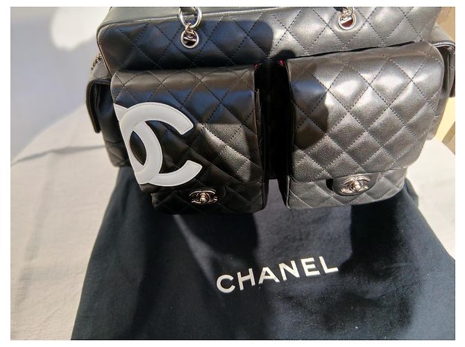 Borsa Chanel Cambon Reporter Multi-tasche in Pelle Nera Nero - vista 15