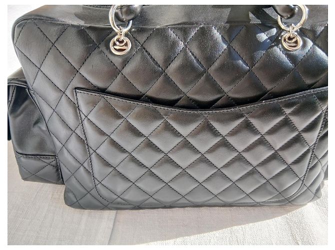 Borsa Chanel Cambon Reporter Multi-tasche in Pelle Nera Nero - vista 3