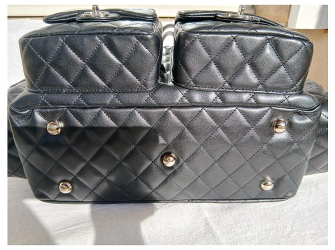 Borsa Chanel Cambon Reporter Multi-tasche in Pelle Nera Nero - vista 6