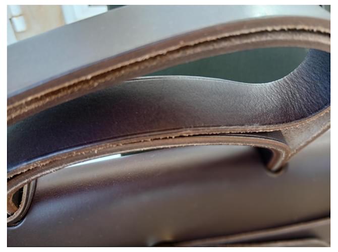 Borsa Hermès Herbag in tela e pelle marrone Verde - vista 4