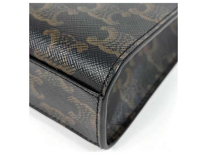 Céline Borsa Tote Celine Mini Vertical Cabas Triomphe Marrone Nero - vista 3