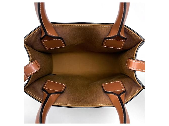 Céline Borsa Tote Celine Mini Vertical Cabas Triomphe Marrone Nero - vista 6