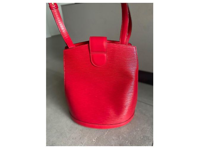 Borsa Louis Vuitton Epi Cluny Rossa Rosso - vista 5