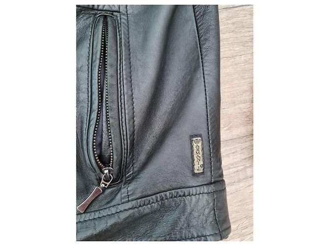 Armani Jeans Lederjacke Schwarz Herren - Ansicht 10