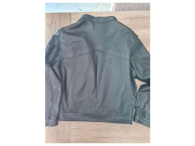 Armani Jeans Lederjacke Schwarz Herren - Ansicht 2