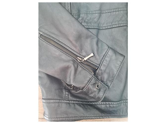 Armani Jeans Lederjacke Schwarz Herren - Ansicht 4