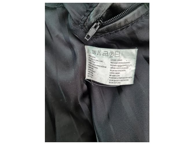 Armani Jeans Lederjacke Schwarz Herren - Ansicht 6