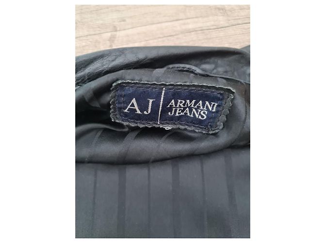 Armani Jeans Lederjacke Schwarz Herren - Ansicht 9