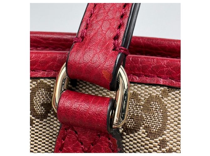 Borsa Gucci motivo GG Rosso Beige - vista 5