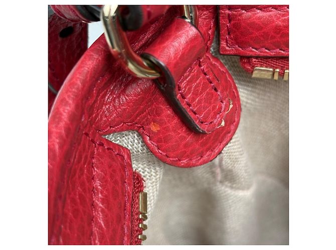 Borsa Gucci motivo GG Rosso Beige - vista 7