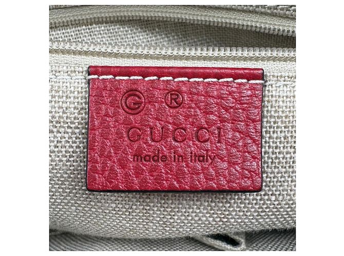 Borsa Gucci motivo GG Rosso Beige - vista 8