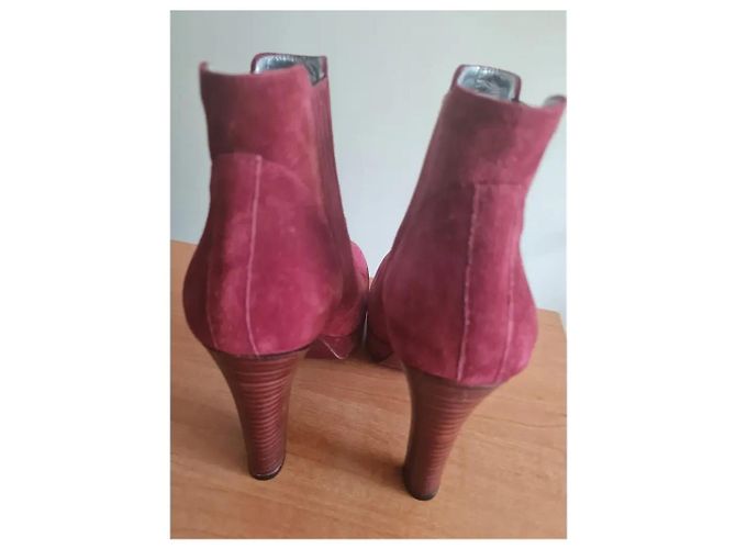 Free Lance Wine Suede Platform Ankle Boots Dark red - view 4