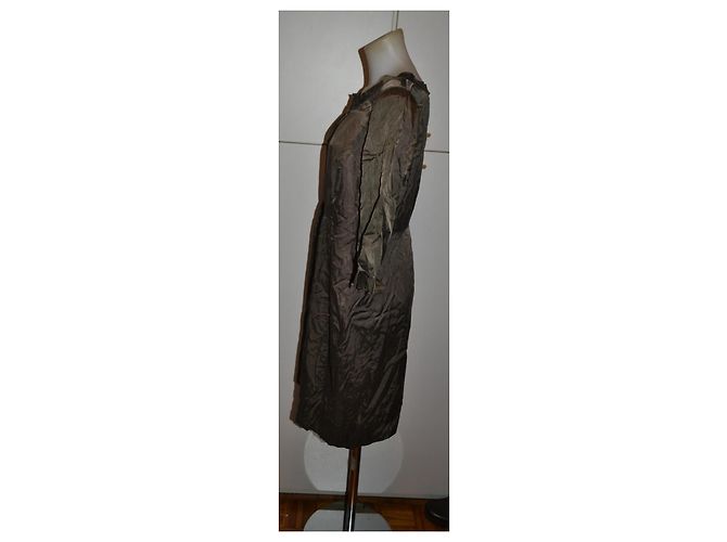 Vestido Aspesi de cupro y algodón Caqui - vista 2