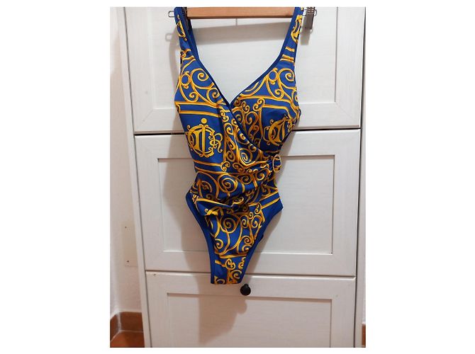 Christian Dior Costume intero Monogram Blu e Oro D'oro - vista 2
