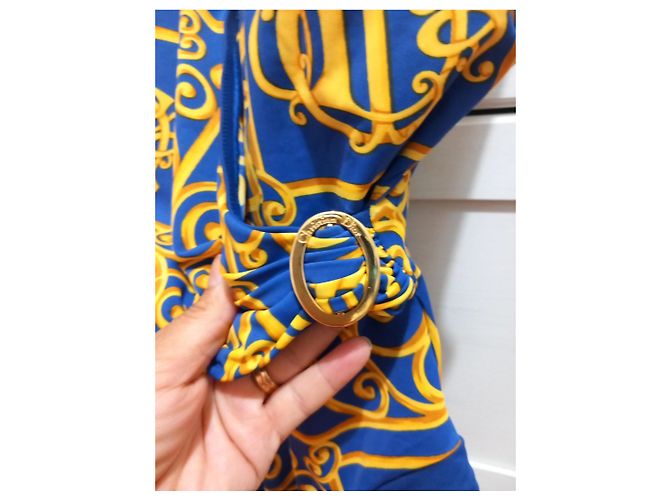 Christian Dior Costume intero Monogram Blu e Oro D'oro - vista 3