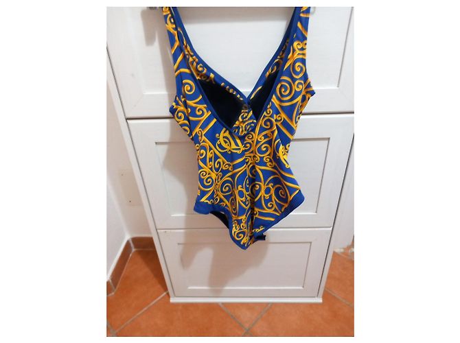 Christian Dior Costume intero Monogram Blu e Oro D'oro - vista 4