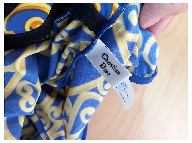 Christian Dior Costume intero Monogram Blu e Oro D'oro - vista 6