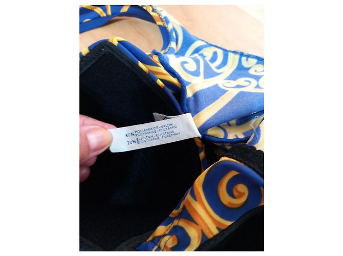 Christian Dior Costume intero Monogram Blu e Oro D'oro - vista 9