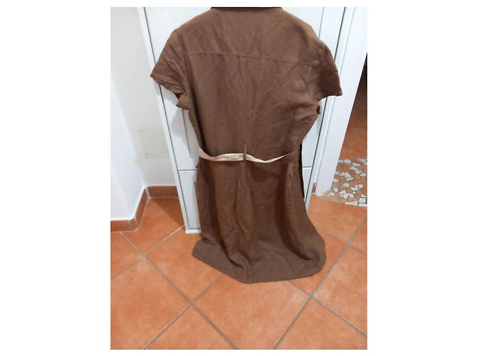 Fendi Jeans Leinen-Hemdblusenkleid Braun - Ansicht 2