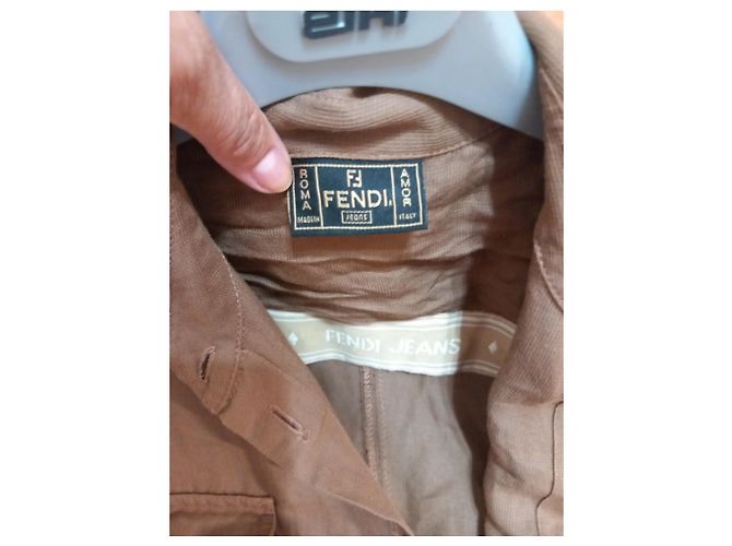 Fendi Jeans Leinen-Hemdblusenkleid Braun - Ansicht 6