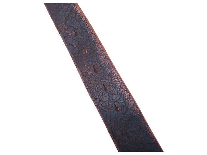 John Richmond Richmond Gürtel aus braunem Distressed-Leder mit Kreuzschließe Schwarz - Ansicht 5