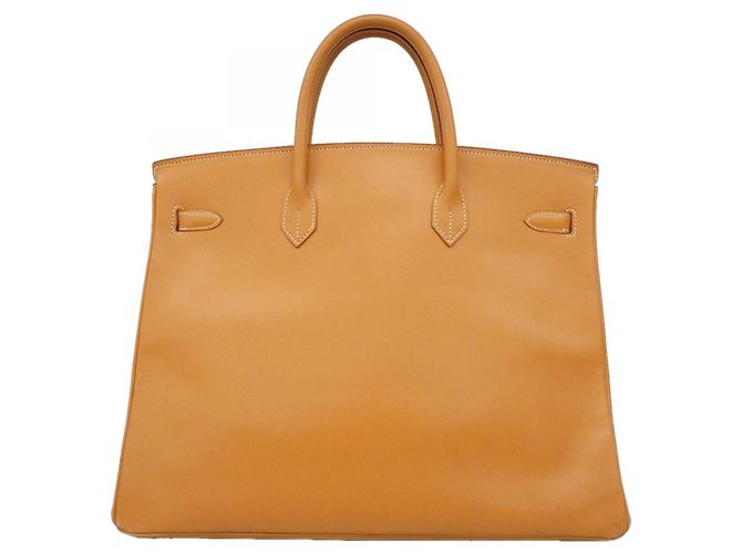 Hermès Sac à main Hermes Birkin 40 en cuir Chamonix naturel - vue 14