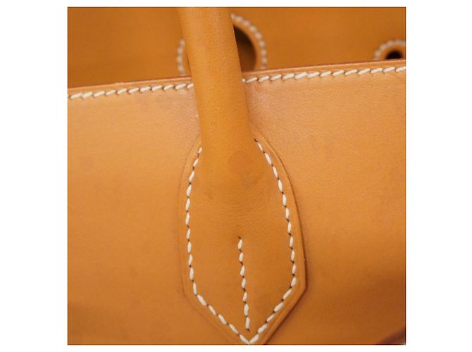 Hermès Sac à main Hermes Birkin 40 en cuir Chamonix naturel - vue 9
