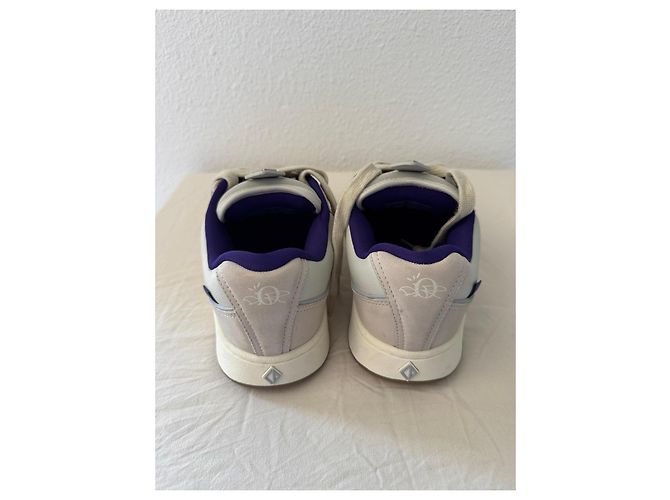 Zapatillas Dior B23 de piel y lona Beige Púrpura - vista 4