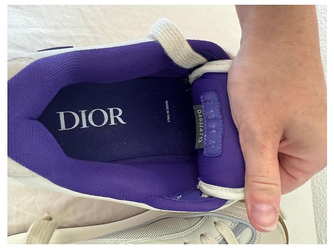 Zapatillas Dior B23 de piel y lona Beige Púrpura - vista 6