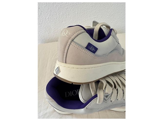 Zapatillas Dior B23 de piel y lona Beige Púrpura - vista 7