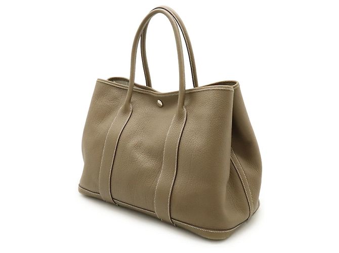 Hermès Borsa Tote Hermes Garden Party PM Negonda Marrone Taupe - vista 2