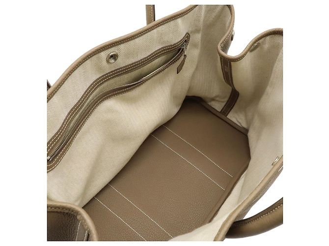 Hermès Borsa Tote Hermes Garden Party PM Negonda Marrone Taupe - vista 6
