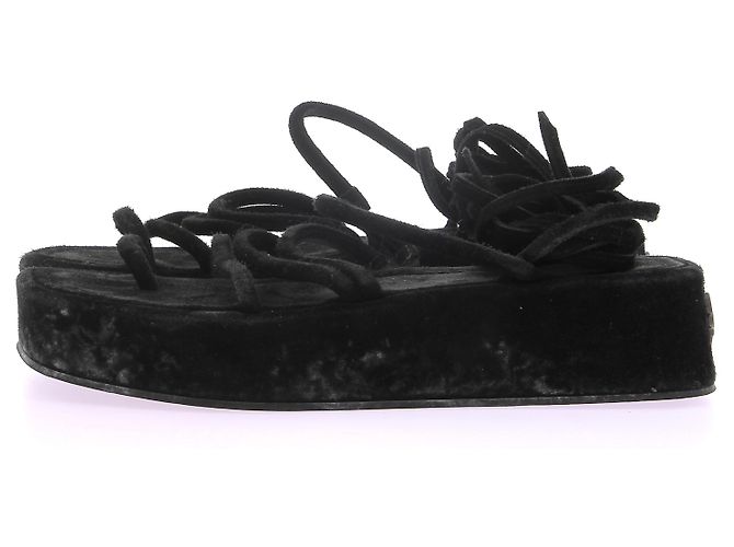 Nodaleto Sandali in scamosciato neri con lacci Nero - vista 2