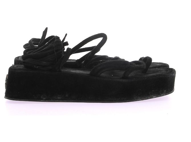 Nodaleto Sandali in scamosciato neri con lacci Nero - vista 5
