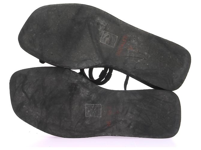 Nodaleto Sandali in scamosciato neri con lacci Nero - vista 7