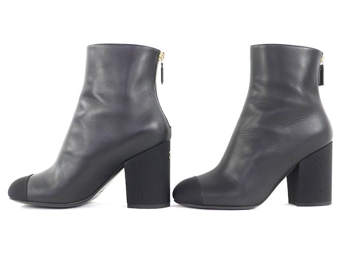 Timeless Chanel G39529 Leder Stiefeletten Schwarz - Ansicht 3