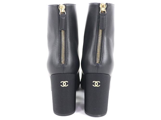 Timeless Chanel G39529 Leder Stiefeletten Schwarz - Ansicht 5