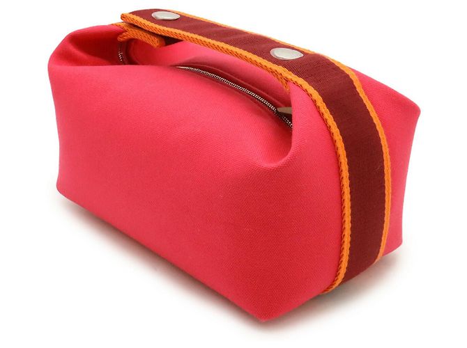 Pochette in tela Hermès Bride-a-Brac PM Rosa - vista 2