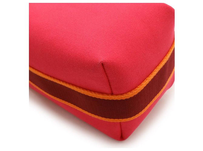 Pochette in tela Hermès Bride-a-Brac PM Rosa - vista 3