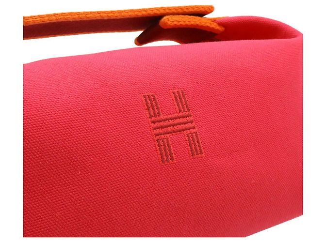 Pochette in tela Hermès Bride-a-Brac PM Rosa - vista 7
