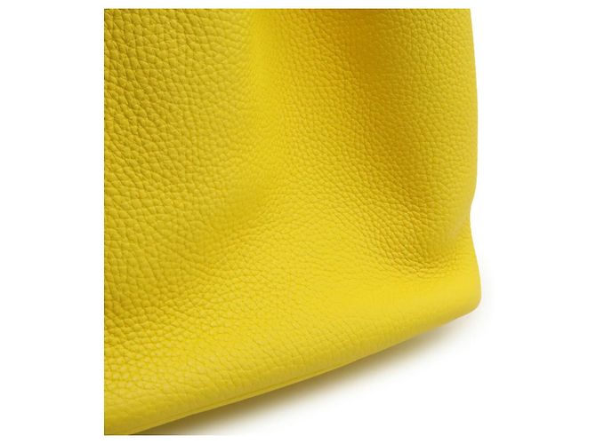 Hermès Borsa Hermes Picotin Lock MM Taurillon Clemence D'oro Giallo - vista 9