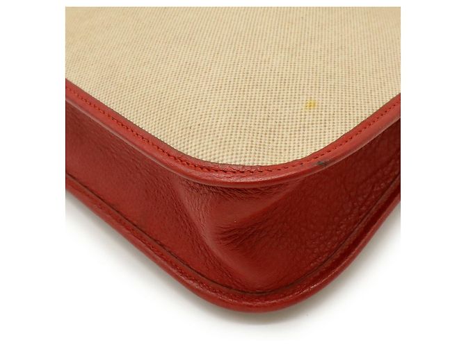 Borsa a tracolla Hermès VespaPM Toile H Rosso Beige - vista 3
