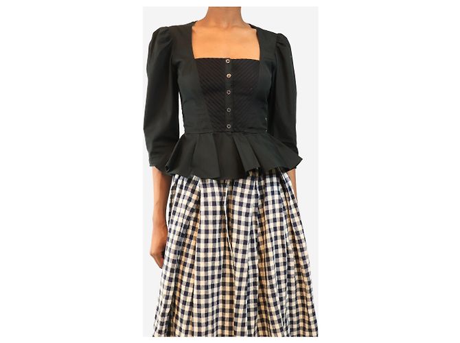 Alice by Temperley Schwarze Knopfbluse - Größe UK 8 - Ansicht 3