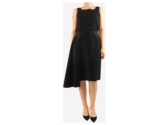 Prada Falda midi negra con paneles asimétricos - talla UK 10 Negro - vista 2
