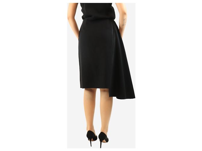 Prada Falda midi negra con paneles asimétricos - talla UK 10 Negro - vista 3